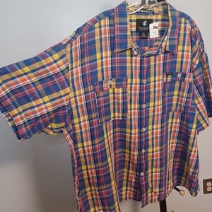 Rocawear Multicolor Plaid Short Sleeve Button Down Size 5XB